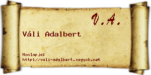 Váli Adalbert névjegykártya